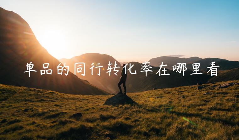 單品的同行轉(zhuǎn)化率在哪里看